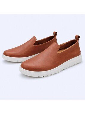 Vionic Uptown Willa Supportive Sneaker Tan Leather Slip On Women 13 Loafer
